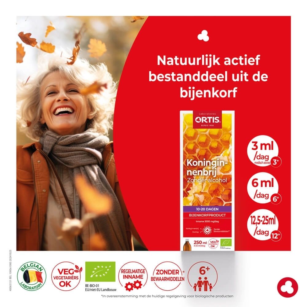 Ortis Koninginnenbrij fles met honingraat design. 250ml.