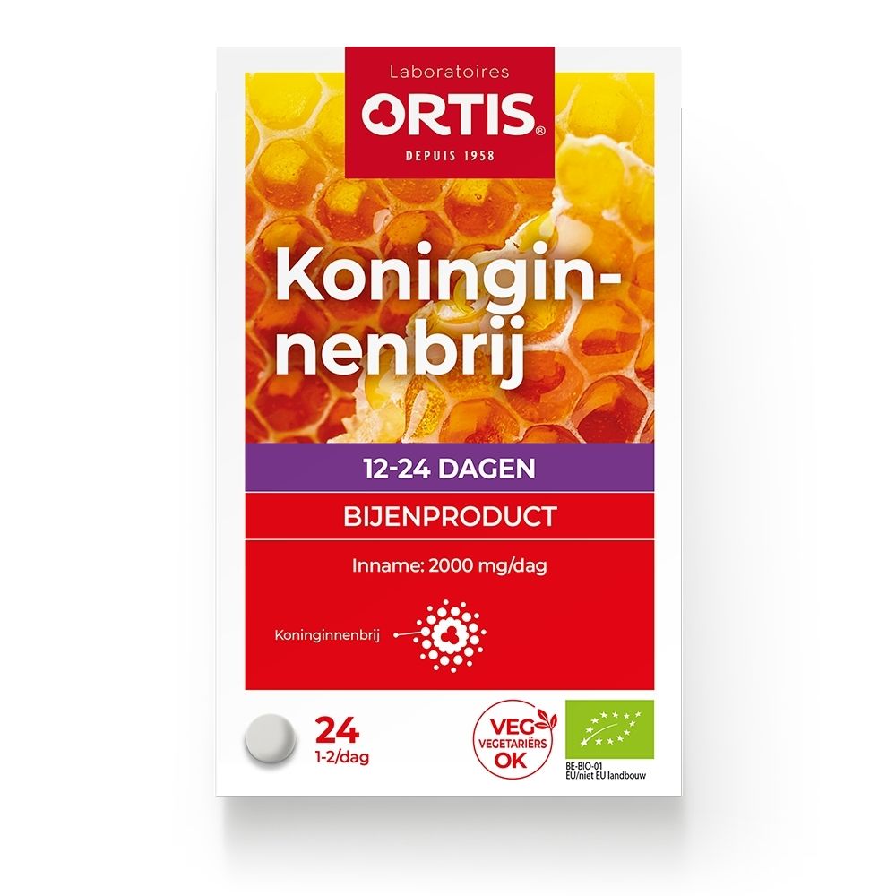 Ortis Koninginnenbrij doosje 24 tabletten, honingraat design.