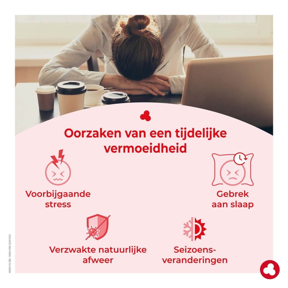 Ortis Koninginnenbrij: Oorzaken tijdelijke vermoeidheid: stress, slaaptekort, afweer, seizoenen.
