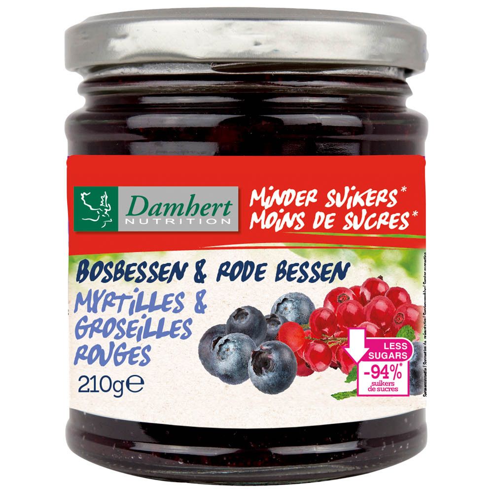 Damhert Confiture Diététique Groseilles Rouges/Myrtilles Low Carb