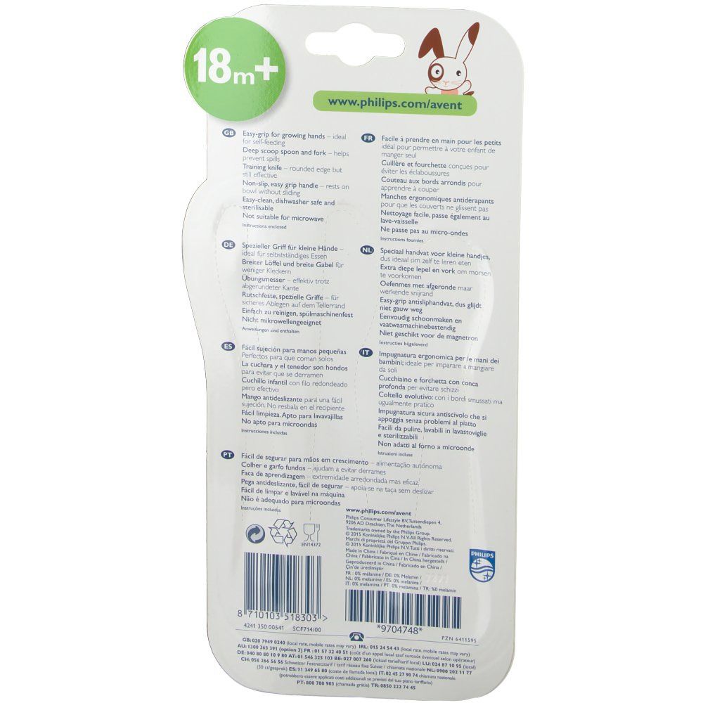 Avent Lepel Vork Mes + 18m