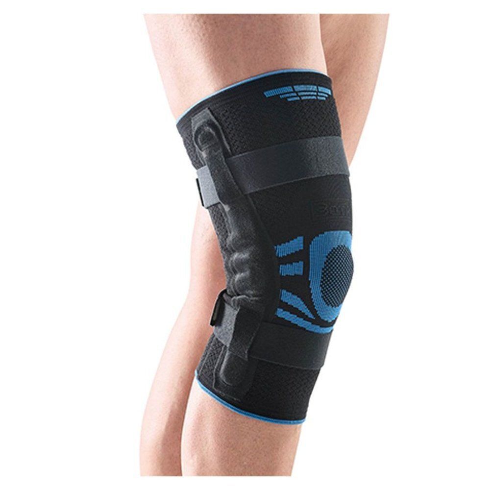 Kniebrace Bota Ortho DF 2101 Articulation Noir Taille 2. Zwart met blauwe accenten, klittenbandsluitingen.