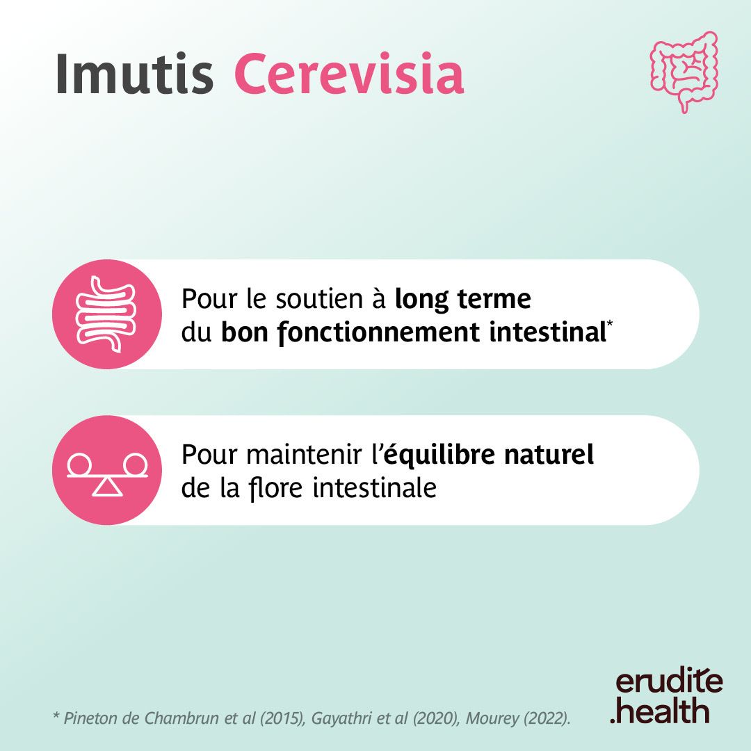 Boîte Imutis Cerevisia, Saccharomyces cerevisiae, 90 gélules, Trenker, 1 gélule/jour.