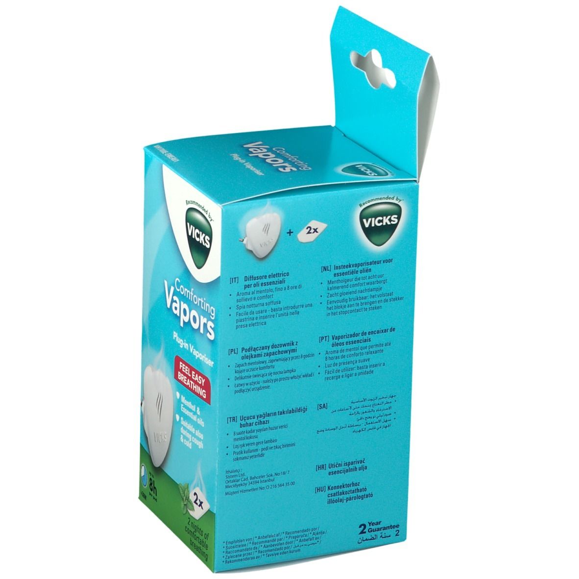 Vicks VH1700E-EMEA Comforting Vapors Menthol & Essentiële Oliën +36 Maanden