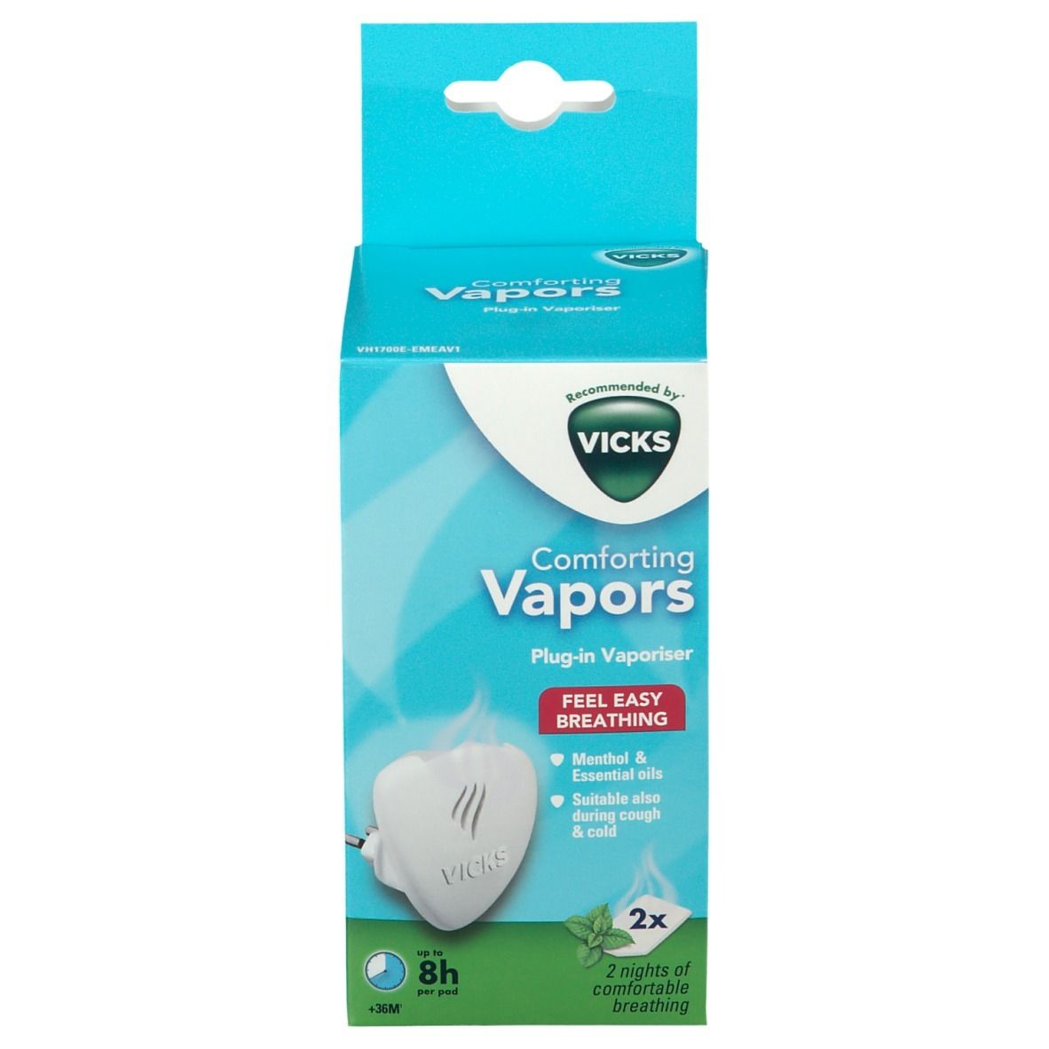 Vicks VH1700E-EMEA Comforting Vapors Menthol & Essentiële Oliën +36 Maanden
