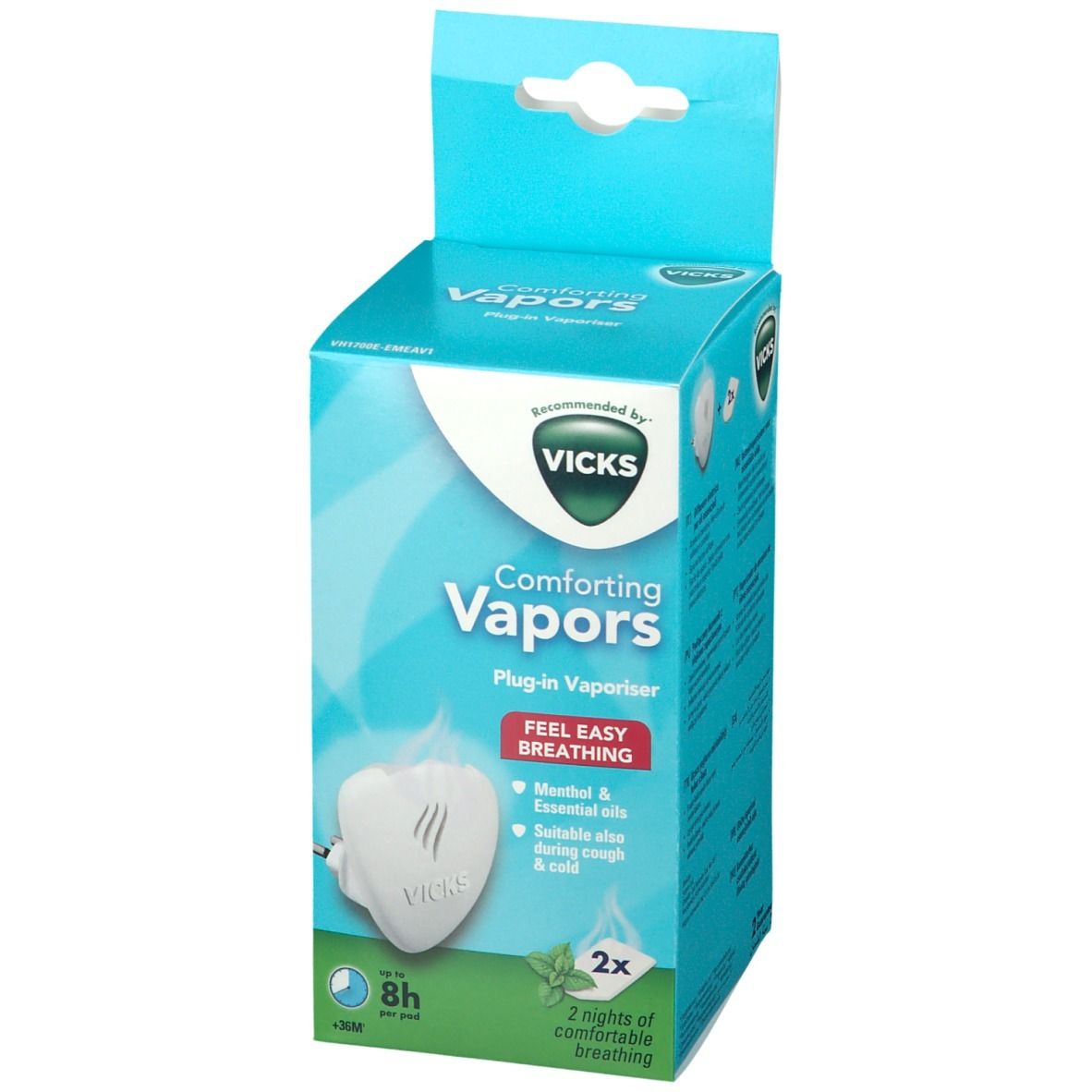 Vicks VH1700E-EMEA Comforting Vapors Menthol & Essentiële Oliën +36 Maanden