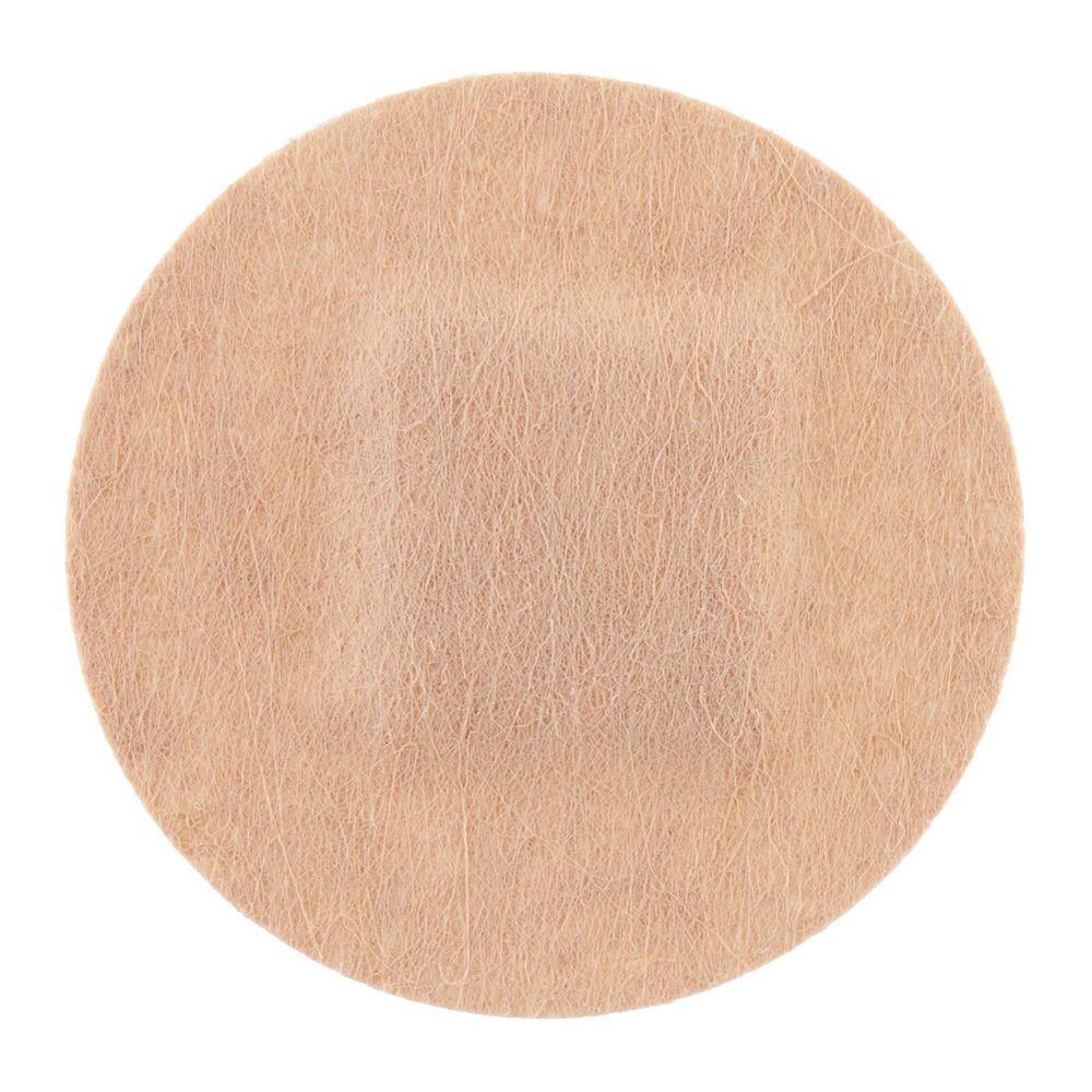 Een enkele ronde pleister. Beige kleur. Vierkant absorberend gebied in het midden.