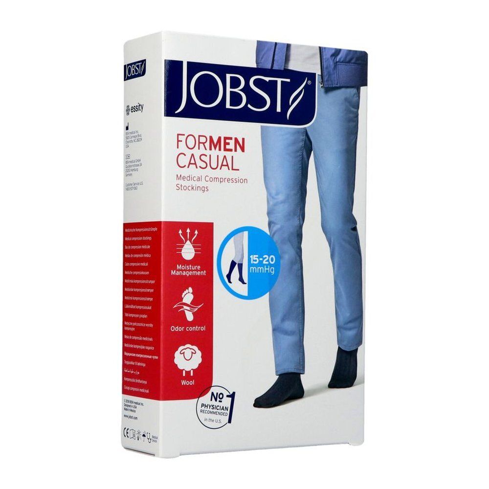 Boîte de bas de compression JOBST For Men Casual. Bas médicaux de compression. Texte: 15-20 mmHg.