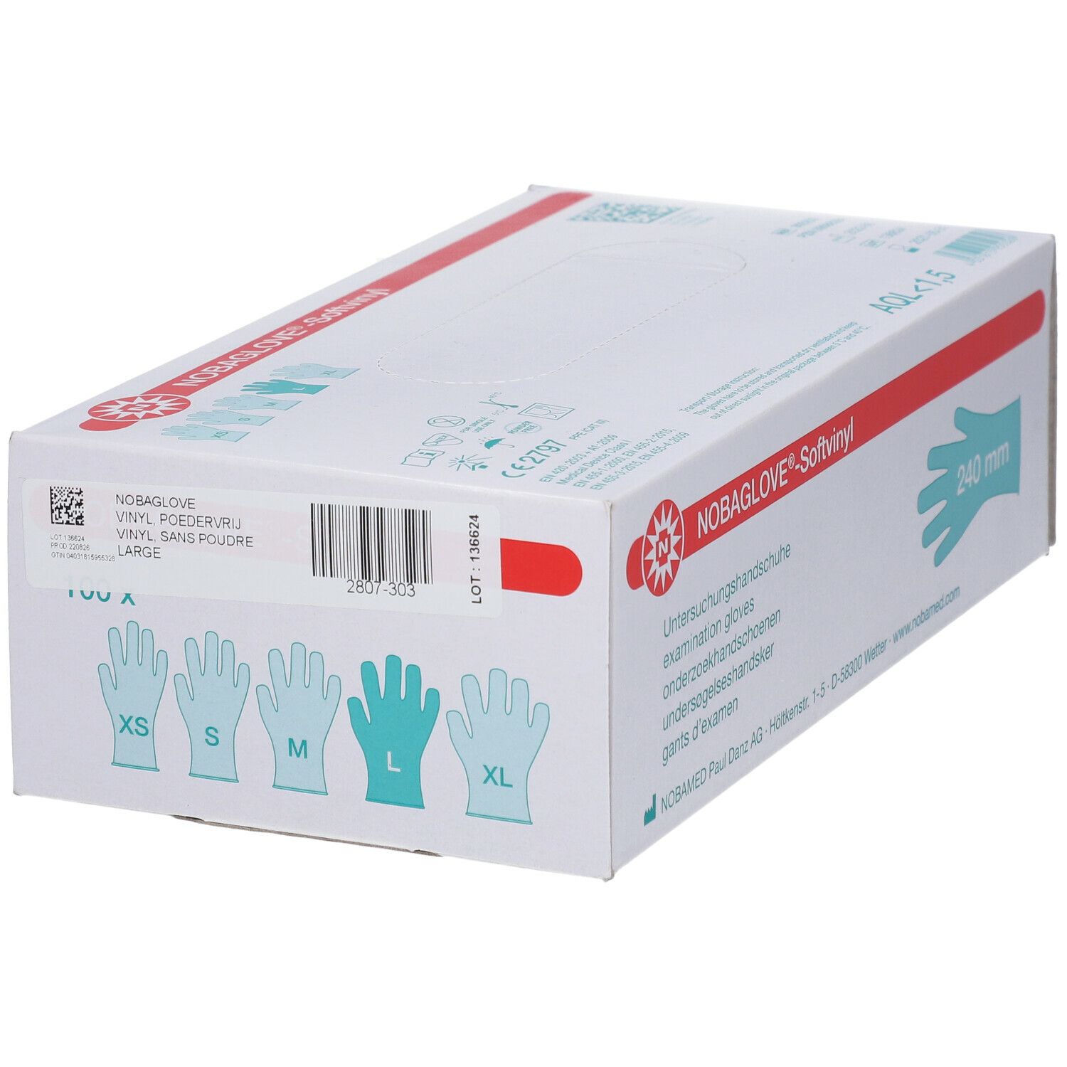 Noba Vinyl Gloves Powder Free L 5700576