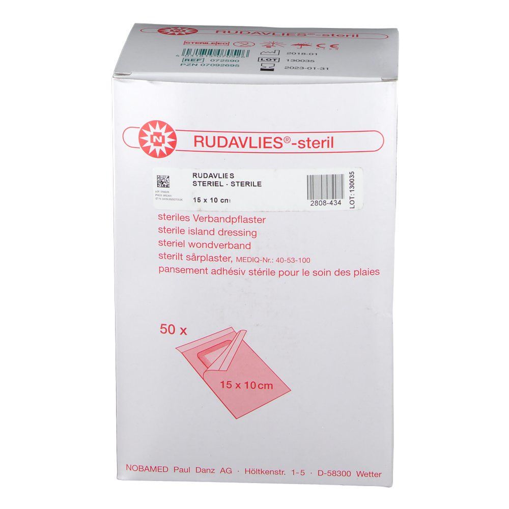 Noba Rudavlies Pansement Stérile 10x10cm 9280456
