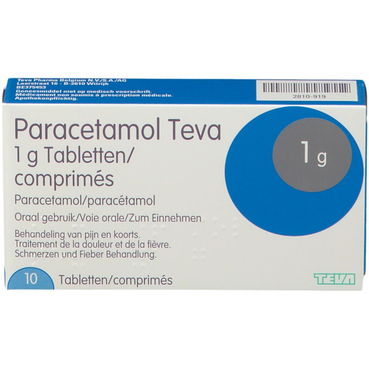 Paracetamol Teva 1 g