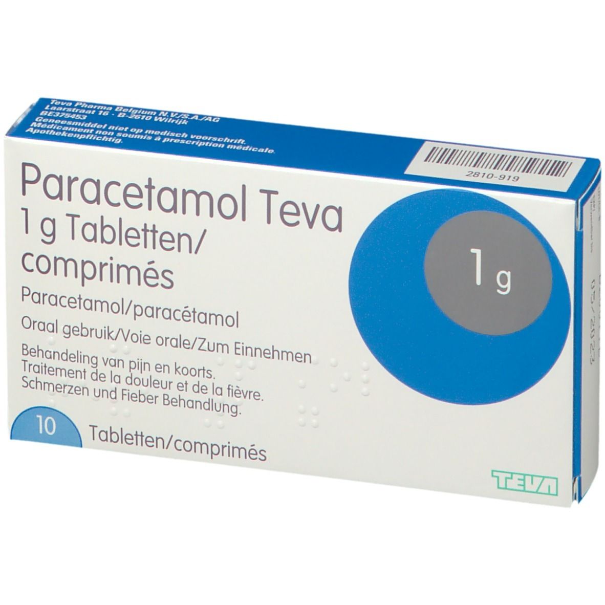 Paracetamol Teva 1 g