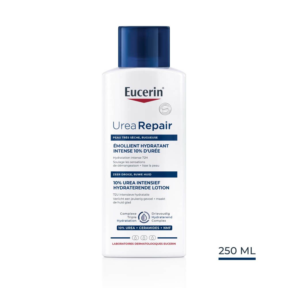 Eucerin UreaRepair Émollient Hydratant Intense 10% d'Urée Peau Très Sèche, Rugueuse