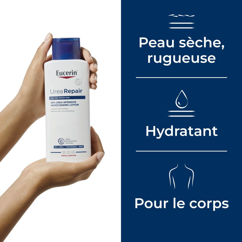 Eucerin UreaRepair Émollient Hydratant Intense 10% d'Urée Peau Très Sèche, Rugueuse