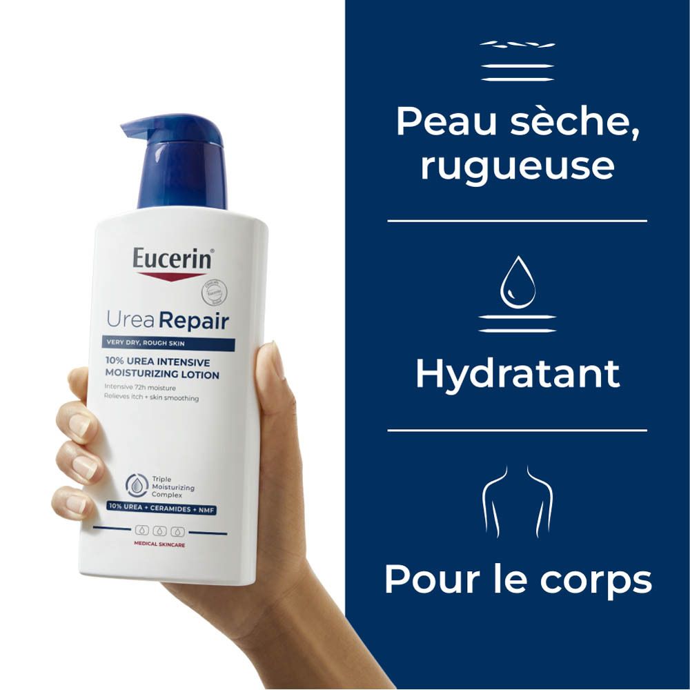 Eucerin UreaRepair Émollient Hydratant 10% d'Urée Peau Sèche et Rugueuse