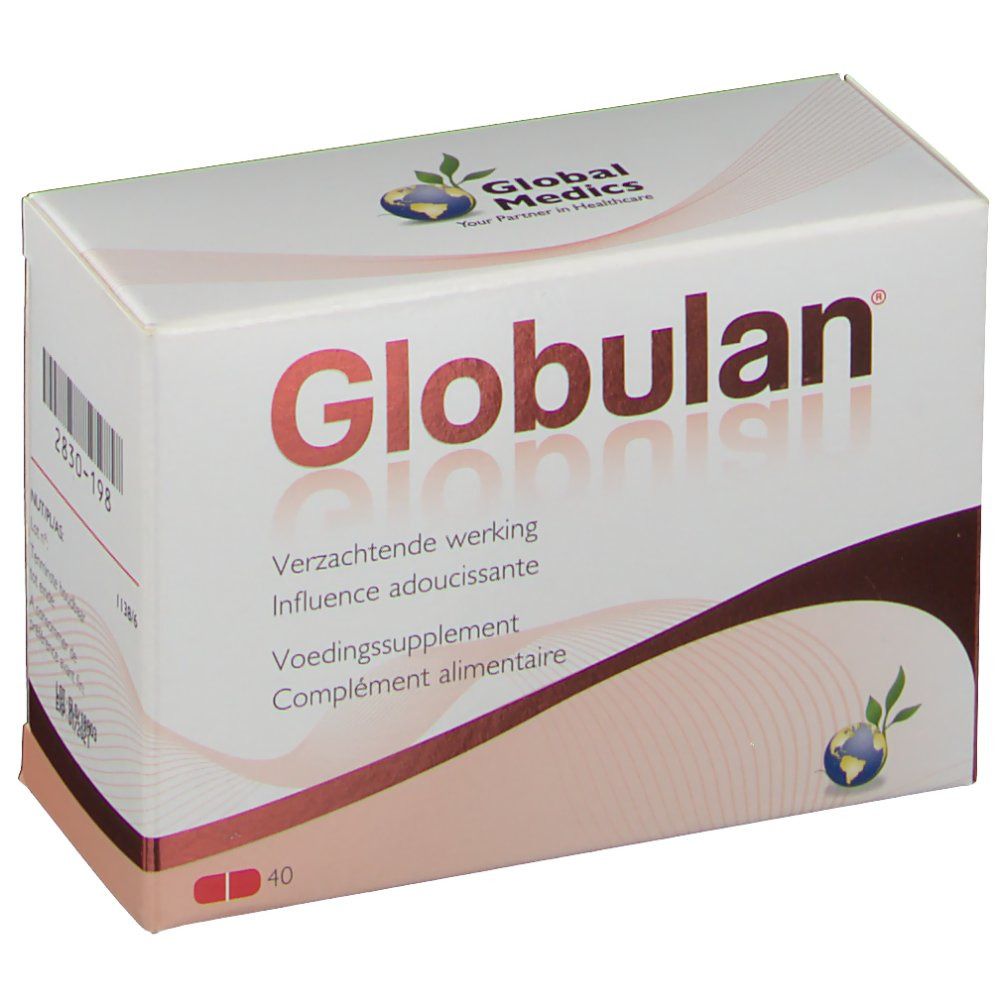 Emballage de complément alimentaire Globulan contenant 40 gélules.