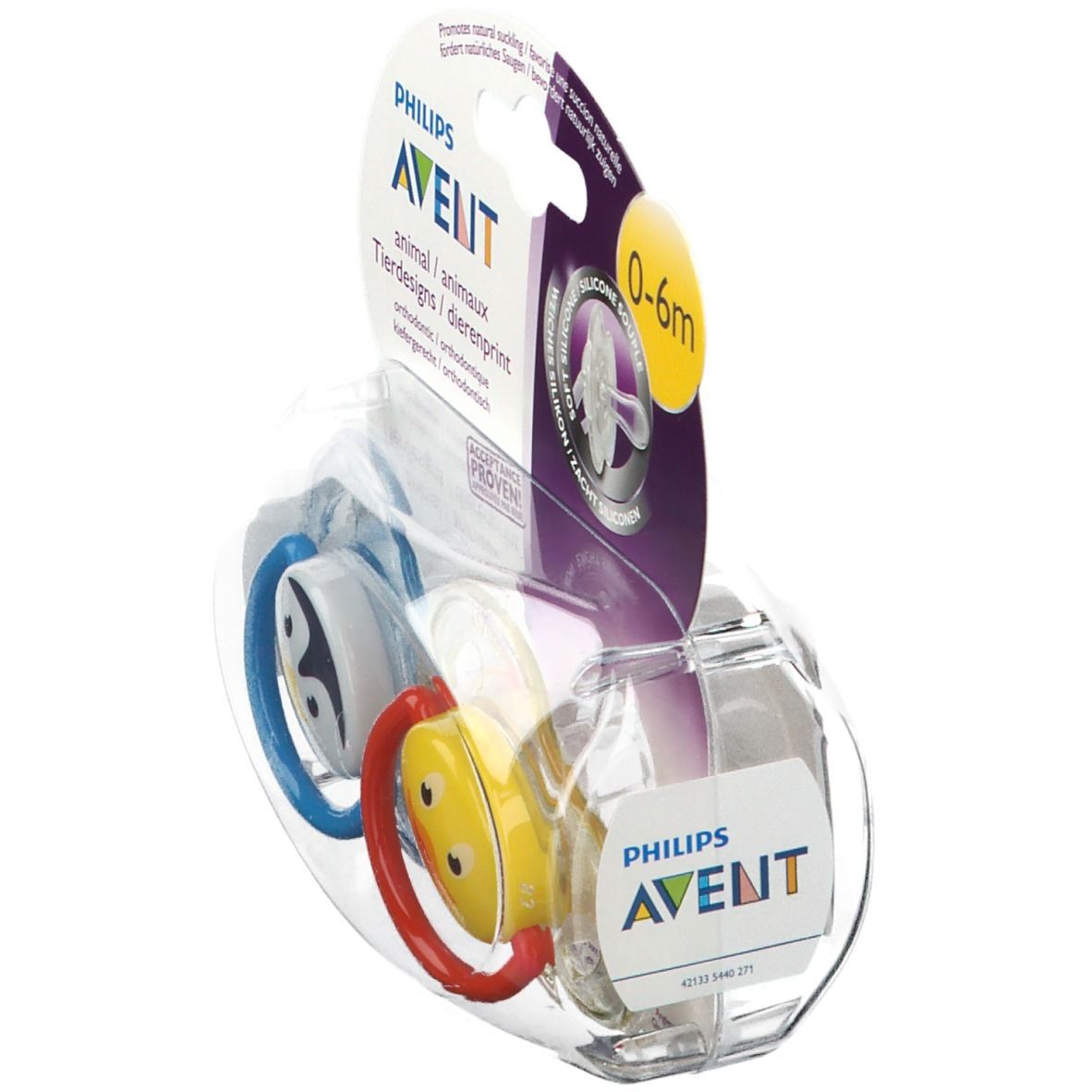 Avent Tétine Silicone 0-6m Petits Animaux