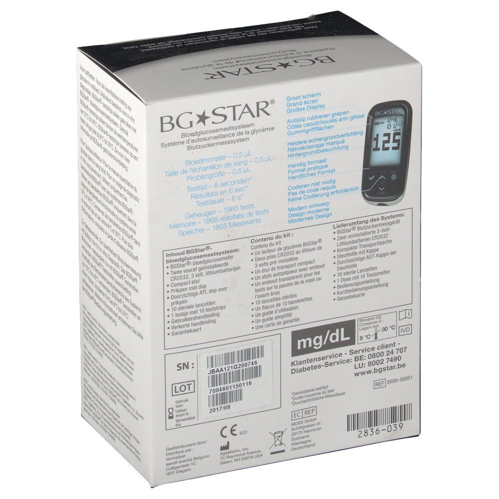 BGStar Kit Bloedglucosemeter