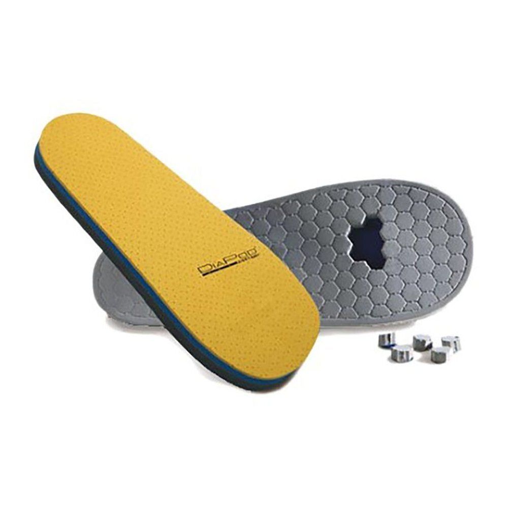 Semelle intérieure jaune avec bordure bleue. Dessous gris avec découpes. Bota Podartis Modus Off Loading Semelle (pl345) P41-42.