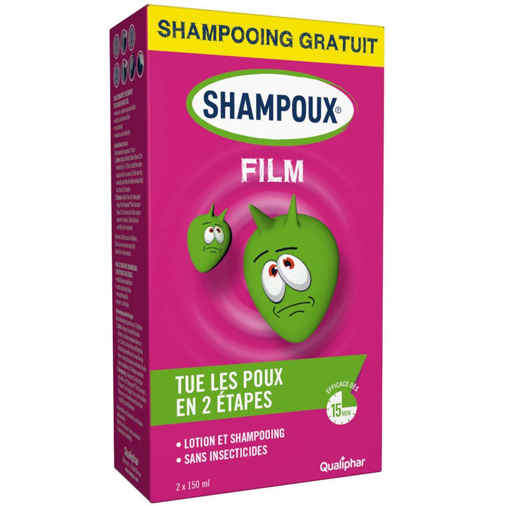 Shampoux Film Anti-Poux & Lentes Lotion avec Silicone + Shampooing GRATUIT