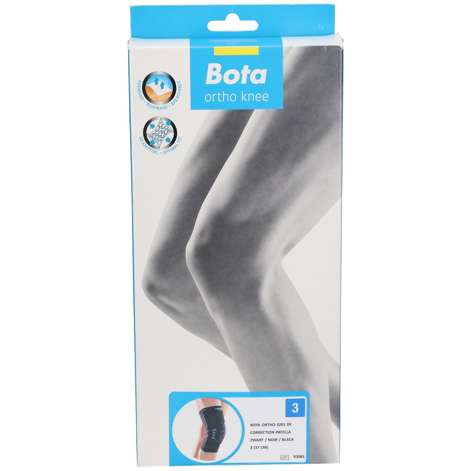 Bota Ortho DF 3201 Patella Correctie Zwart Maat 3