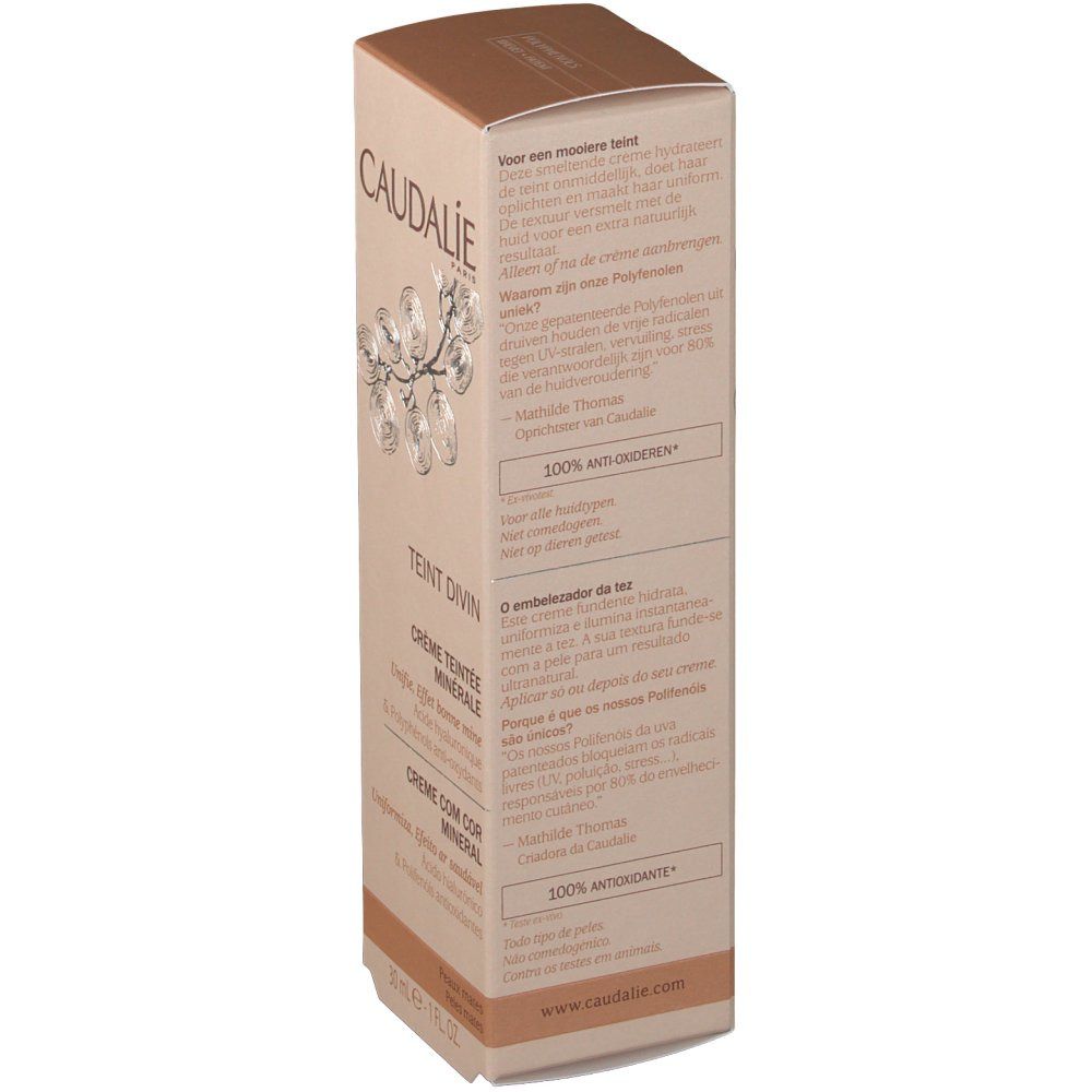 Caudalie Teint Divin Getinte Minerale Crème Donkere Huid