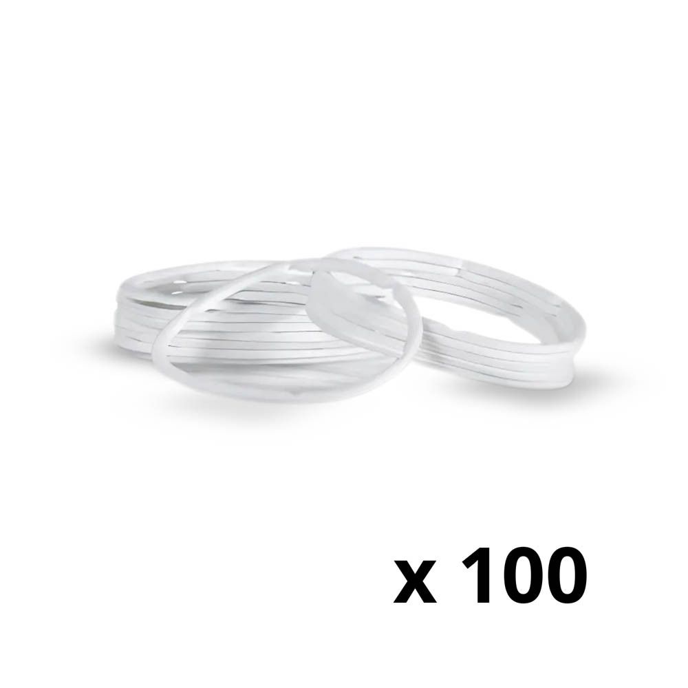 Transparante ringen. Opschrift: x 100.