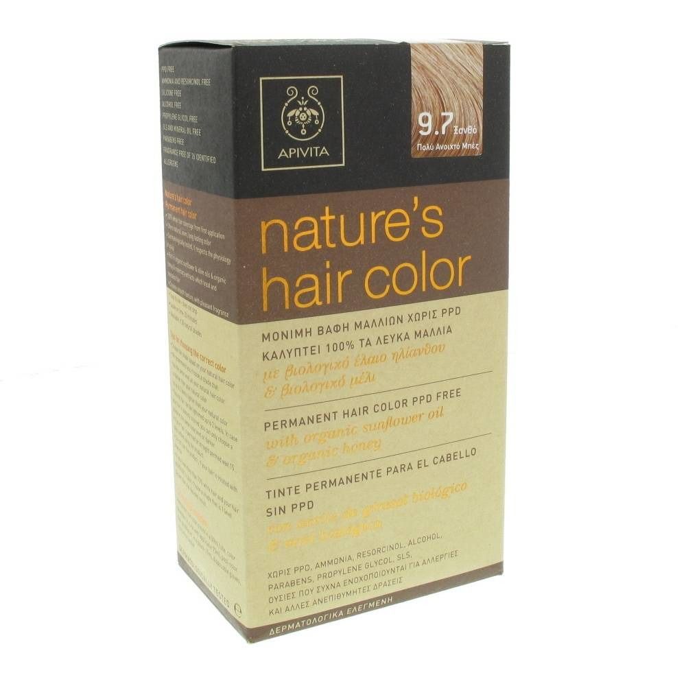 Apivita Natuurlijke Haarkleuring N9.7 Heel Licht Blond Beige