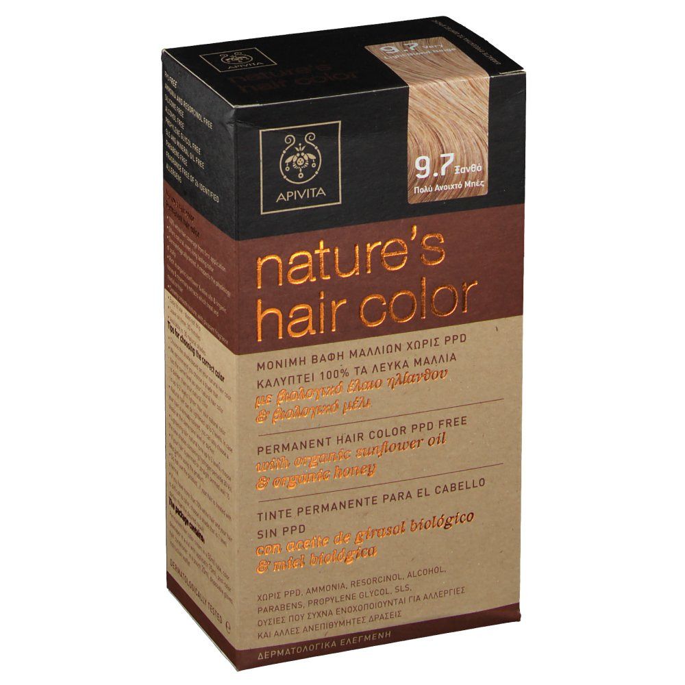 Apivita Natuurlijke Haarkleuring N9.7 Heel Licht Blond Beige