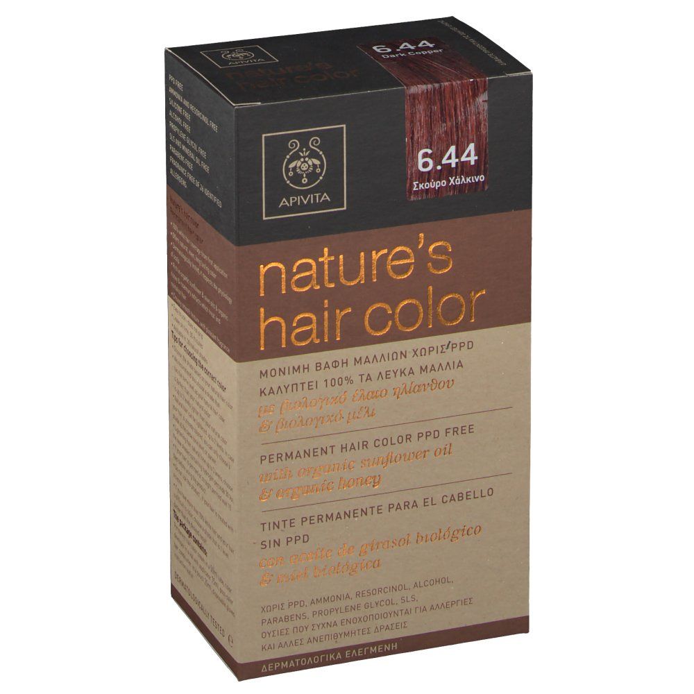 Apivita Coloration Capillaire N6.44 Cuivre Fonce