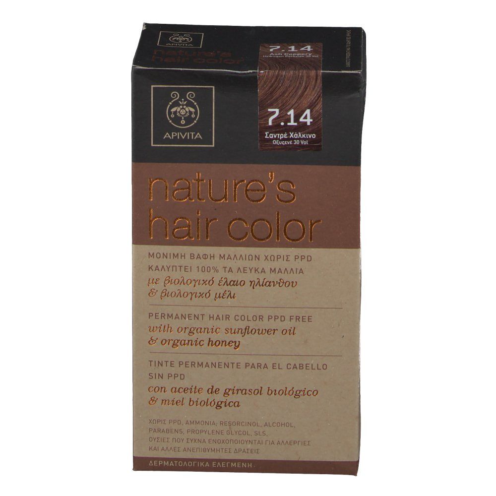 Apivita Coloration Capillaire N7.14 Cendre Cuivre
