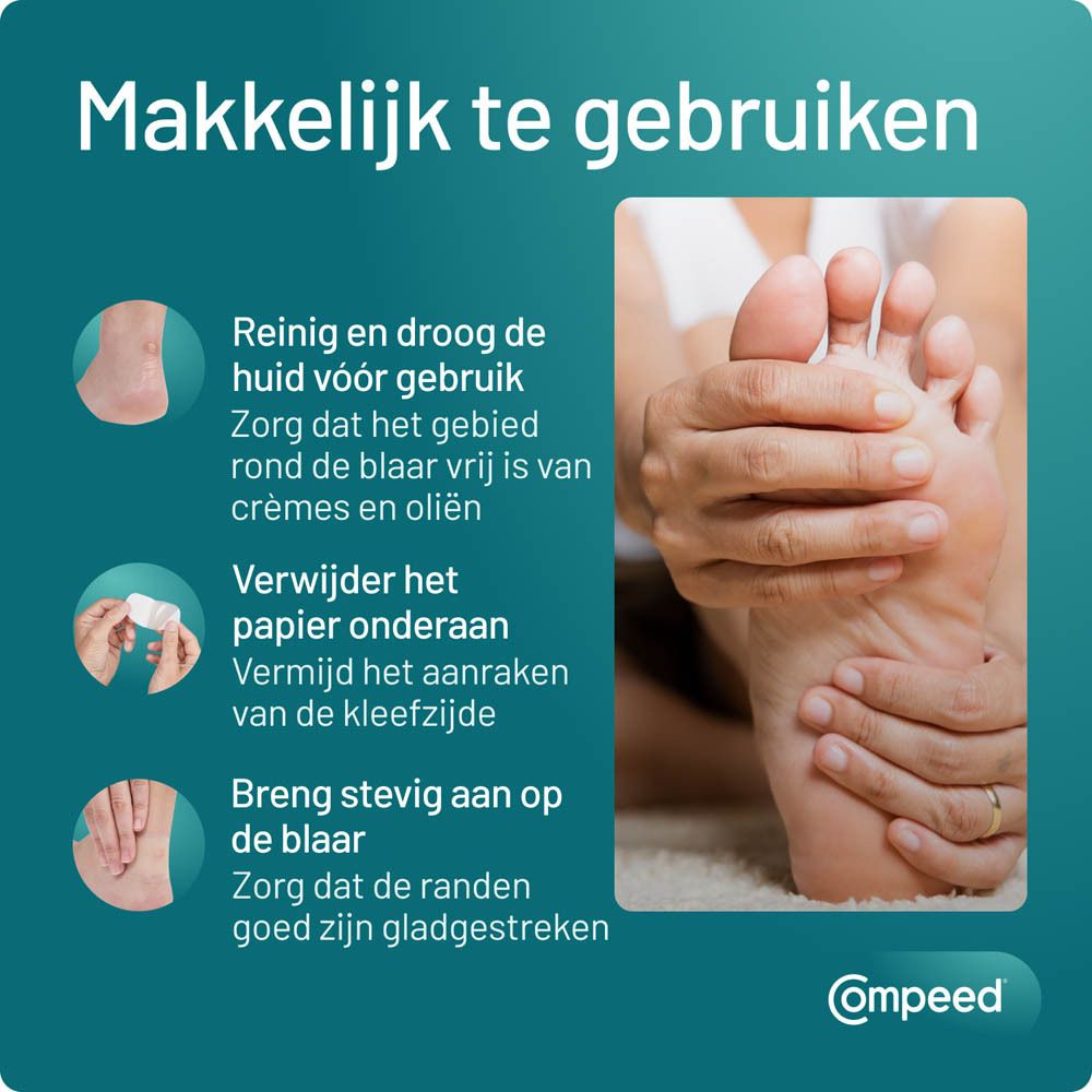 Compeed® Blarenpleisters Mixpack. Verpakking in een zak, tas of EHBO-kit.