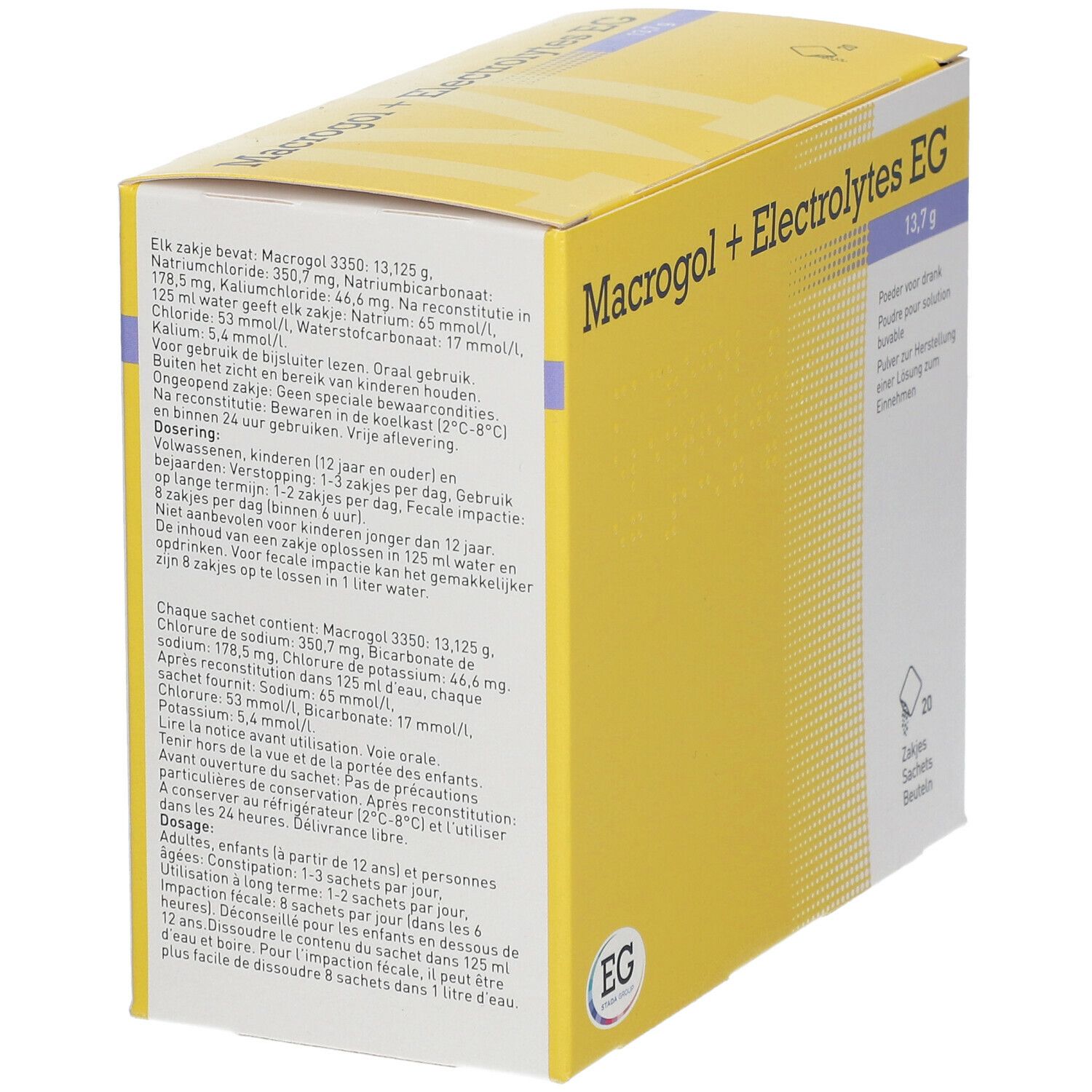 Macrogol + Electrolytes EG 13,7 g | Laxatif pour la Constipation Chronique