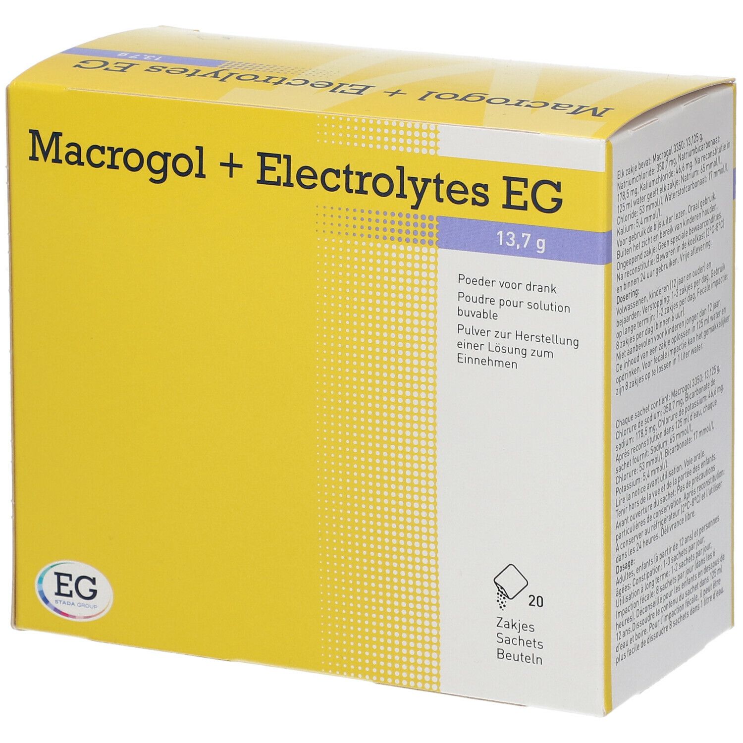 Macrogol + Electrolytes EG 13,7 g | Laxatif pour la Constipation Chronique