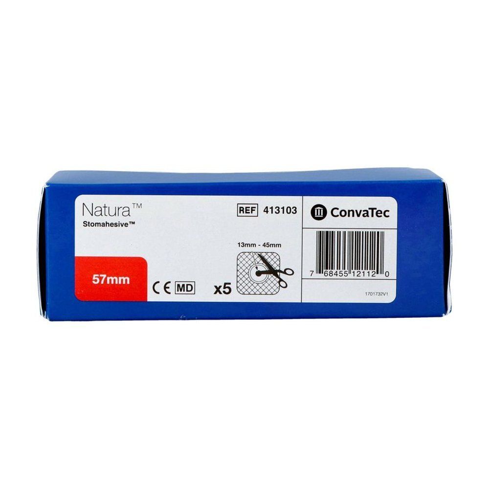 Verpakking Natura Stomahesive Flex 57mm, REF 413103, met CE MD markering.