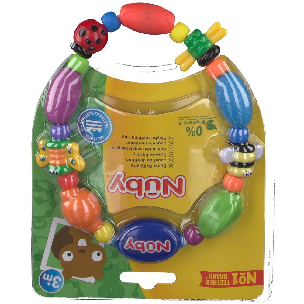 Nuby Bug-a-Loop Anneau de Dentition Rigide et Souple +3 Moins