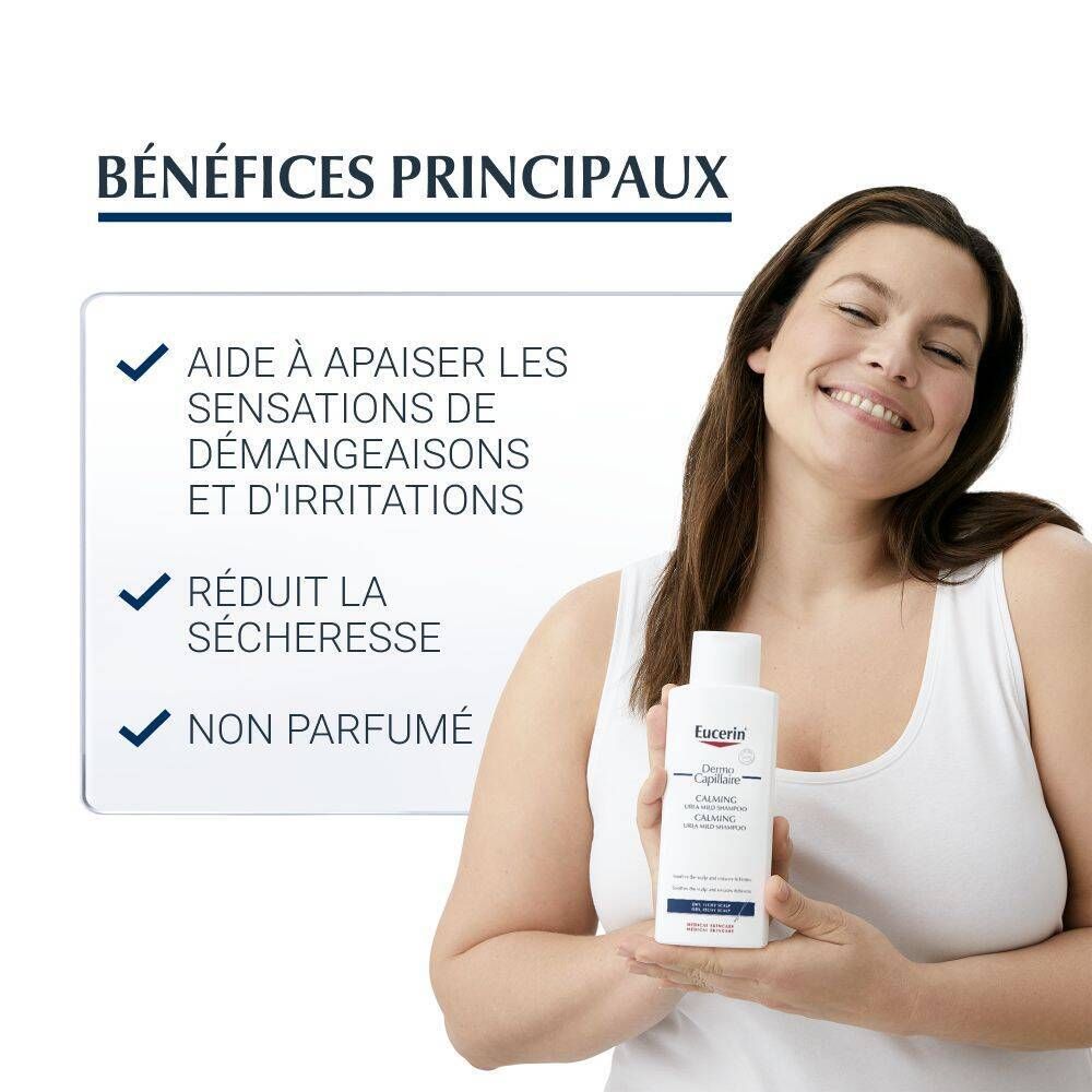 Eucerin DermoCapillaire Shampooing Doux à l'Urée Calmant Cuir Chevelu Sec