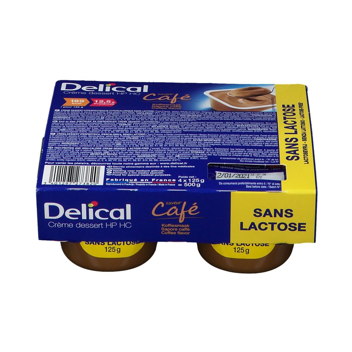Delical Creme Dessert Hp Hc Sans Lactose Café