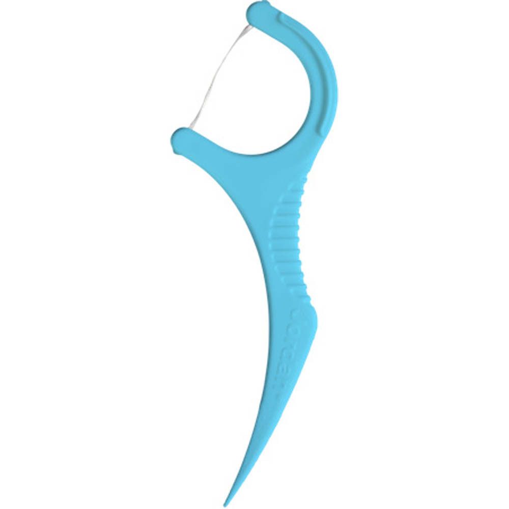 Enkele blauwe Jordan 3-in-1 Flosser. Kunststof handvat met tandenstoker. Ergonomisch ontwerp.