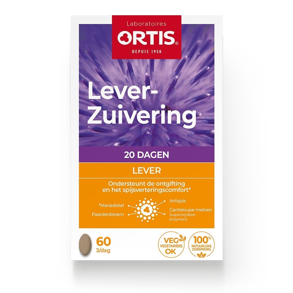 Ortis DepurFoire verpakking van 60 capsules, voor 20 dagen, ter ondersteuning van lever en spijsvertering.