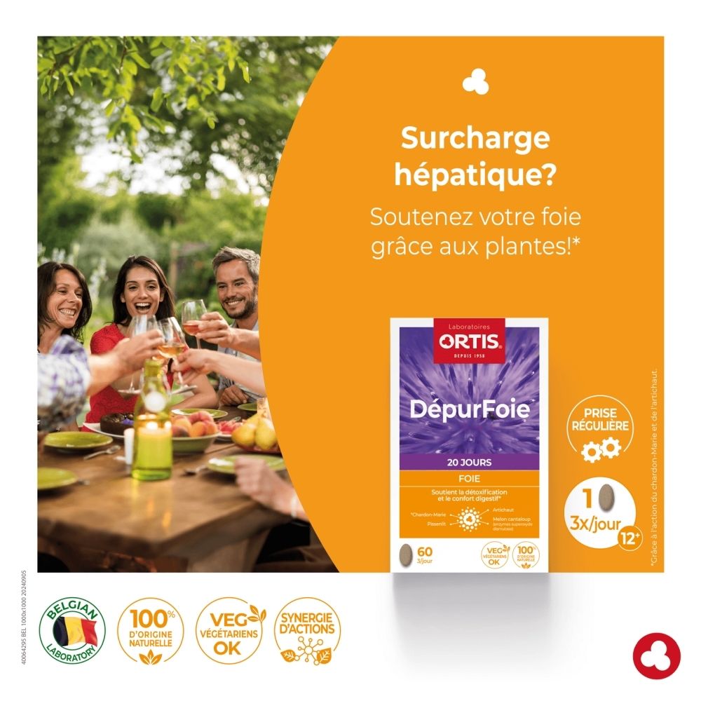 Boîte Ortis DépurFoire de 60 gélules, cure de 20 jours, pour le soutien du foie et de la digestion.