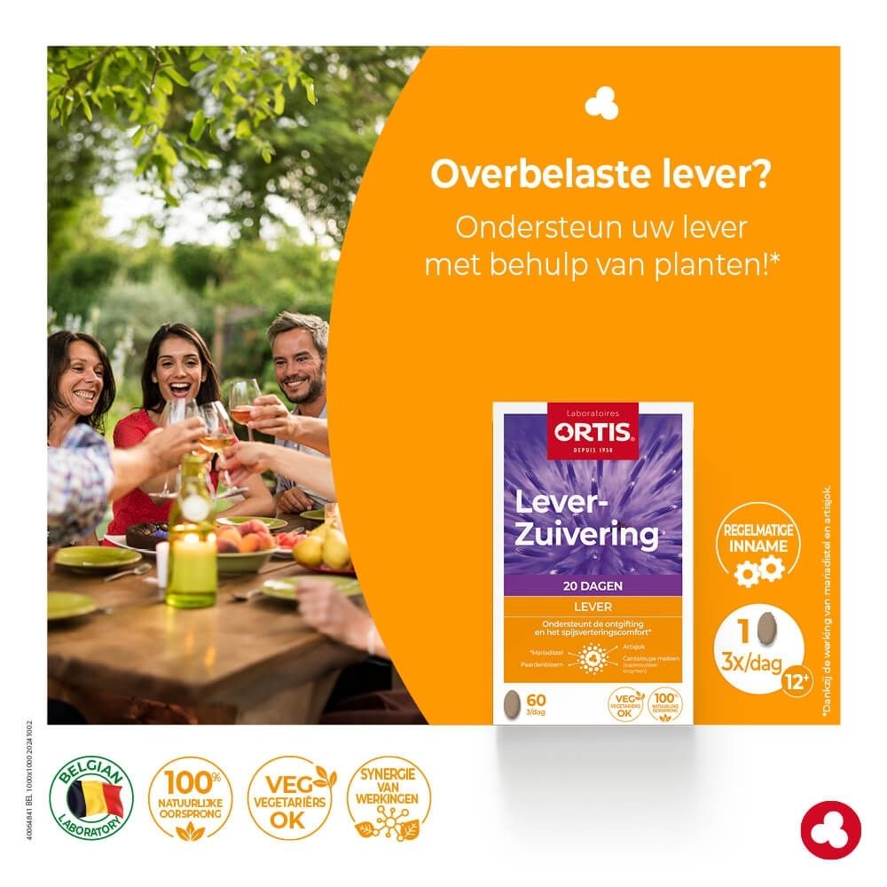 Ortis DepurFoire verpakking van 60 capsules, voor 20 dagen, ter ondersteuning van lever en spijsvertering.