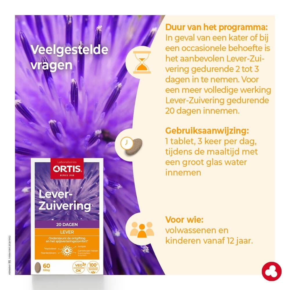 Ortis DepurFoire verpakking van 60 capsules, voor 20 dagen, ter ondersteuning van lever en spijsvertering.