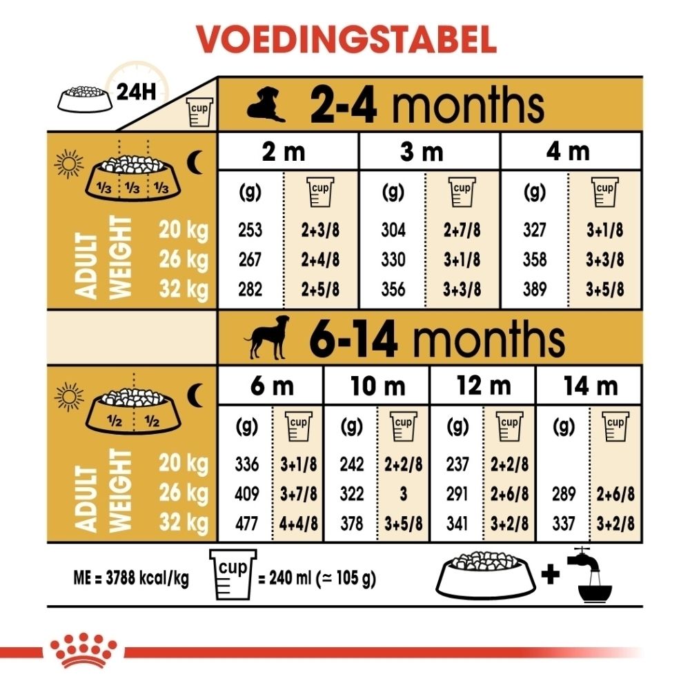 Voorkant van een zak Royal Canin Dalmatier Puppy met afbeelding van een pup.