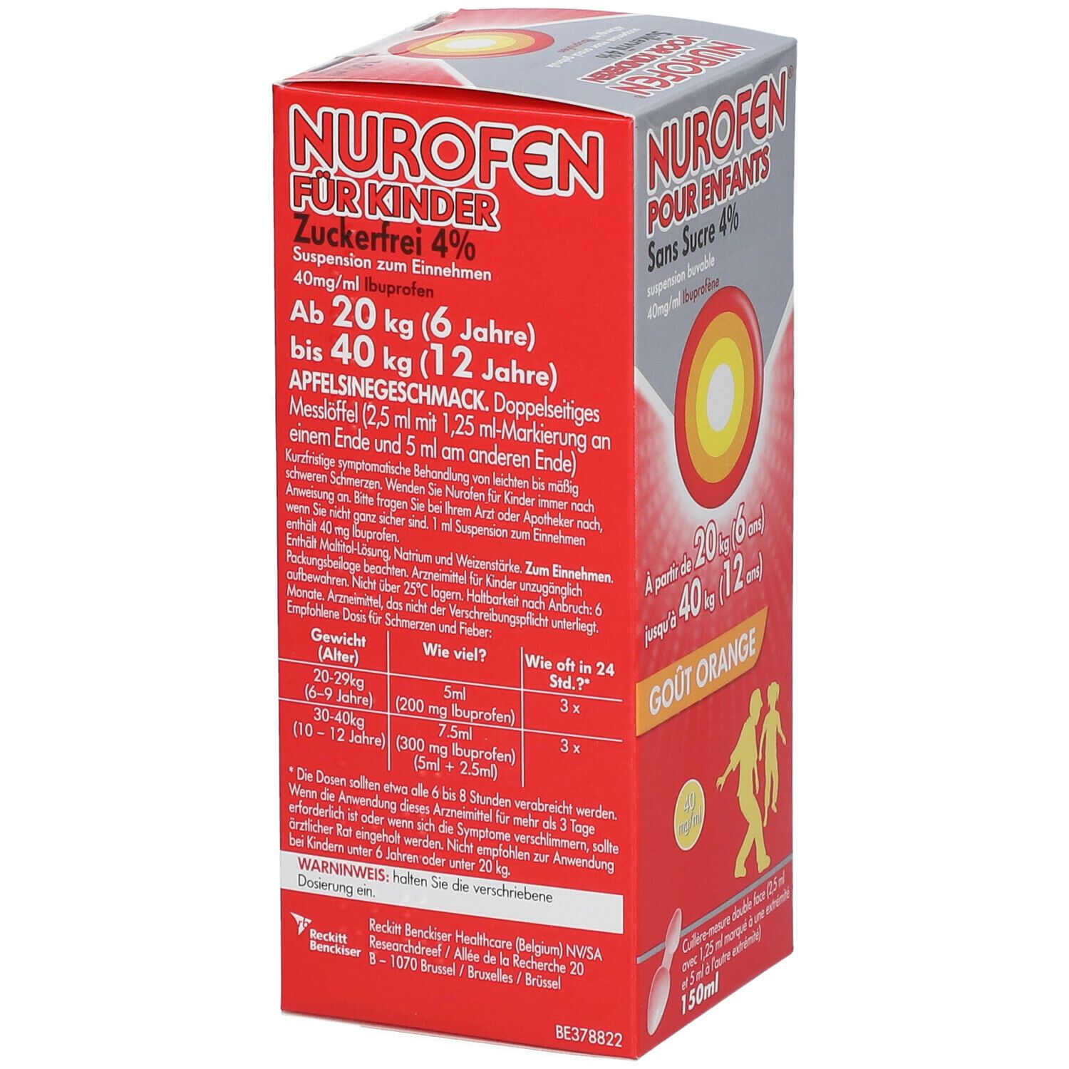 Nurofen Enfant Sans Sucre Oranges 4% - De 6 à 12 Ans