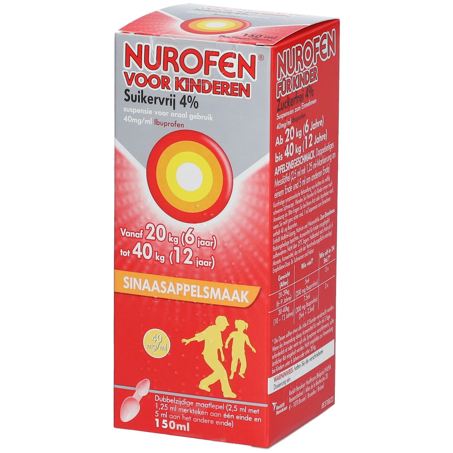 Nurofen Kind Suikervrij Sinaas 4% - Vanaf 6 Tot 12 Jaar