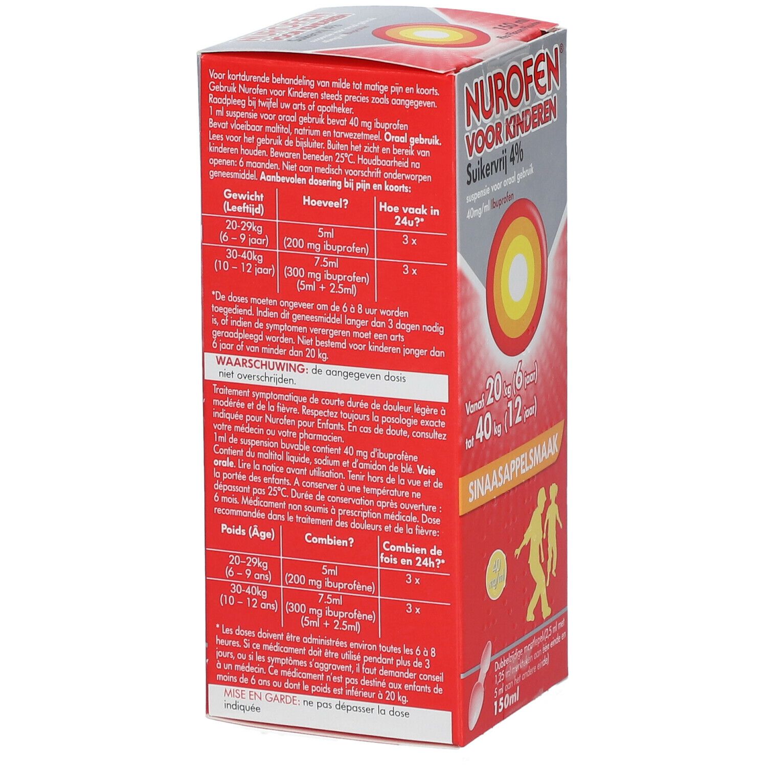 Nurofen Enfant Sans Sucre Oranges 4% - De 6 à 12 Ans