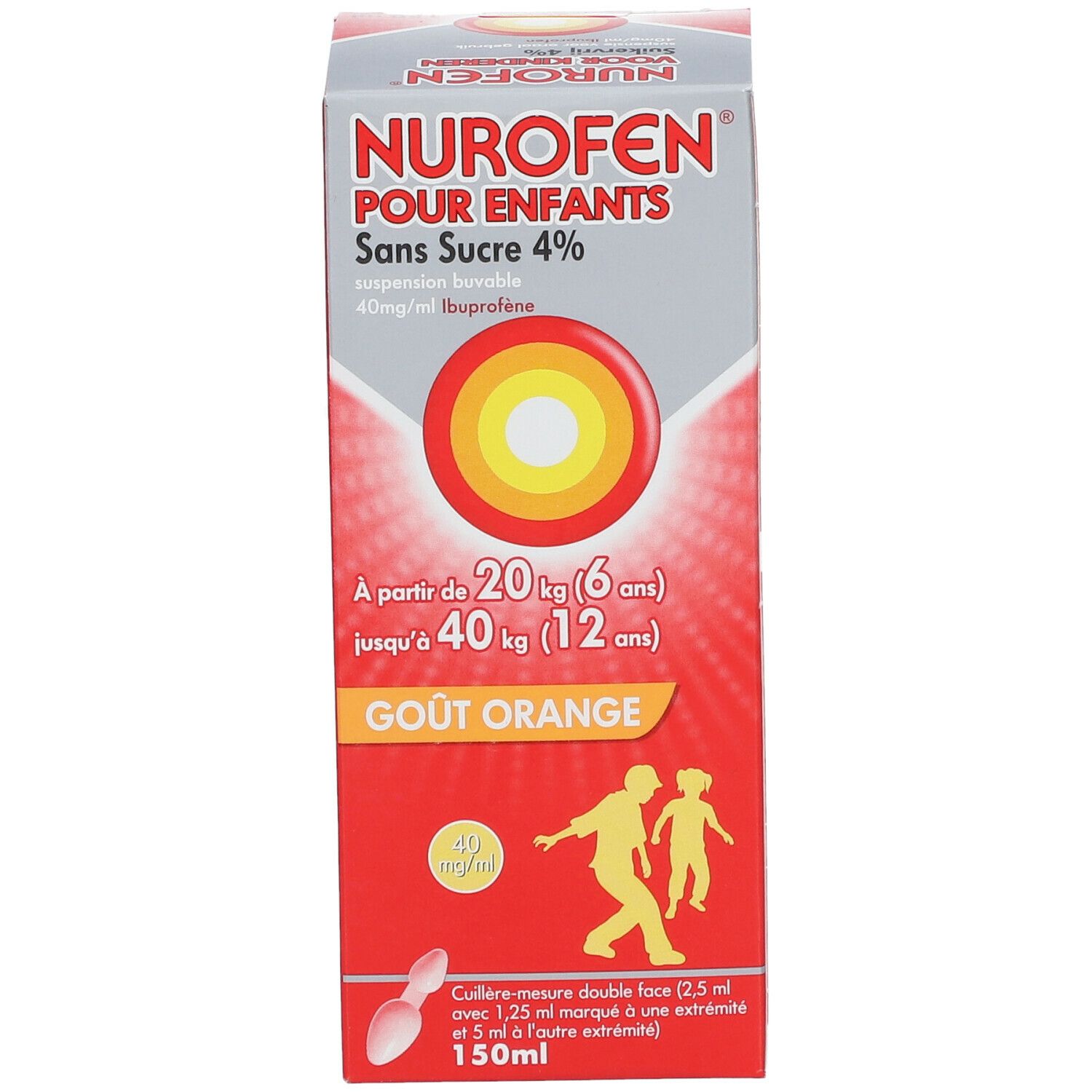 Nurofen Enfant Sans Sucre Oranges 4% - De 6 à 12 Ans