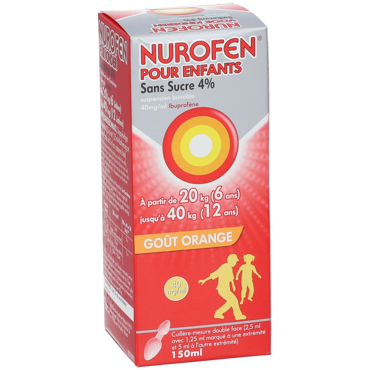 Nurofen Enfant Sans Sucre Oranges 4% - De 6 à 12 Ans