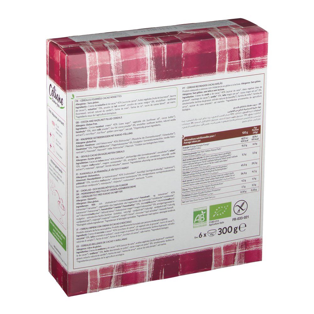 Celiane Grains Remplis Cacao/Noisette Bio